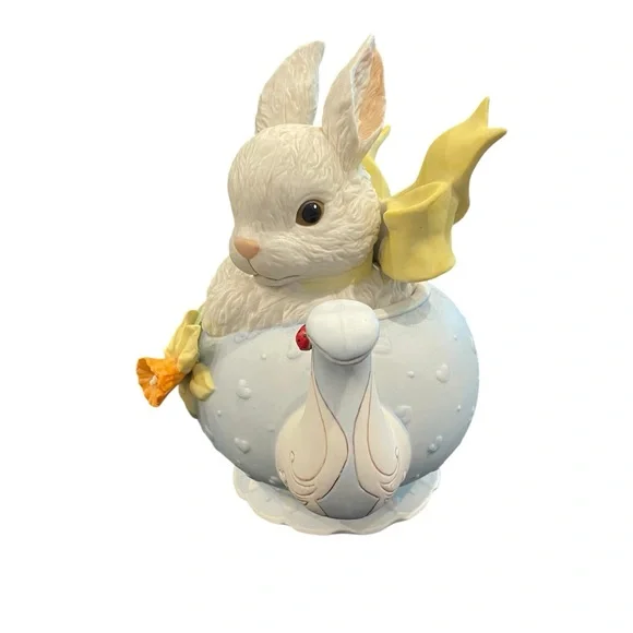 1992 Enesco Bunny Rabbit in Teapot - Picture 4 of 6